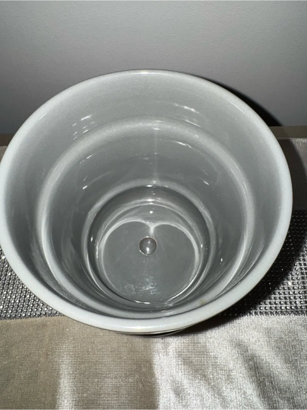 NWT, Allen + Roth Gray Ceramic Planter with Saucer